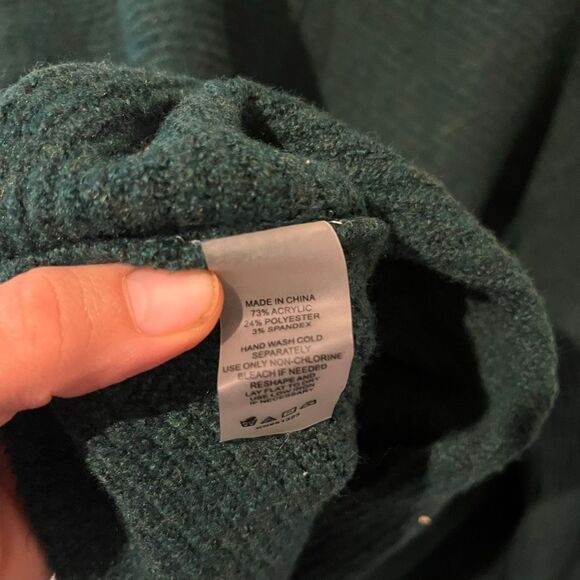 Vince Camuto Turtleneck Green knit sweater size large - Picture 6 of 7